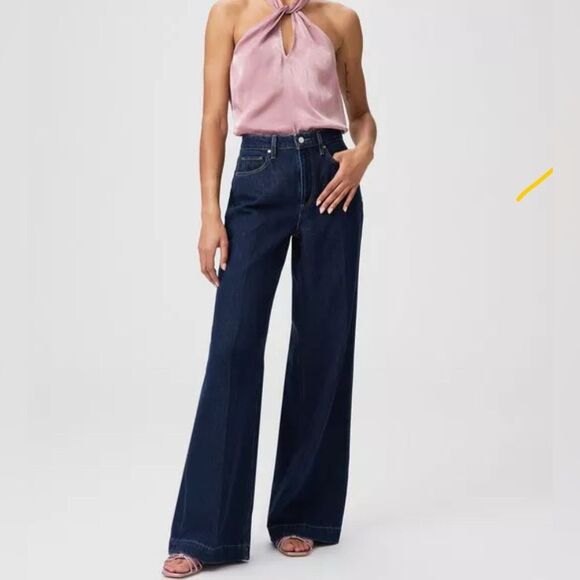 Paige Harper High Rise Wide Leg Jeans - Picture 1 of 9